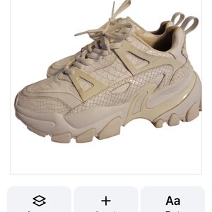 Michael Kors Women's Nick Snake Trainer Sneakers Leather Lace Up Size 7.5